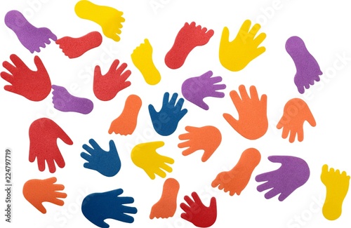 Colorful Felt Hands And Feet - Isolated