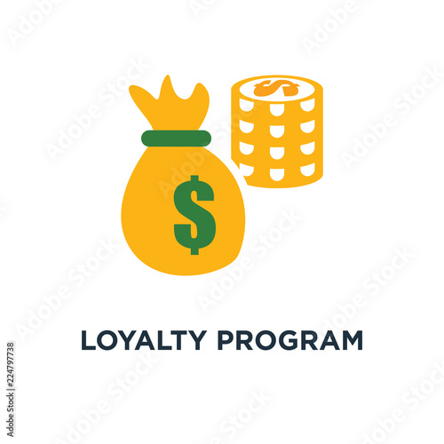 loyalty program icon. earn points concept symbol design, reward, collect points vector illustration
