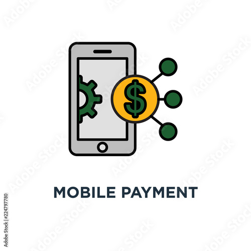 mobile payment services icon. phone finances app concept symbol design, financial banking technology vector illustration
