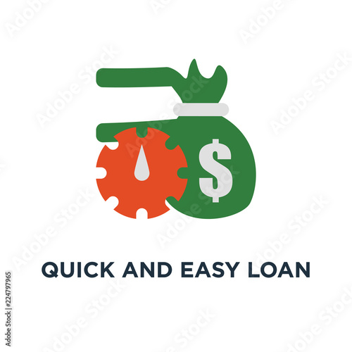 quick and easy loan icon. fast money providence concept symbol design, business and finance services, timely payment, financial solution vector illustration