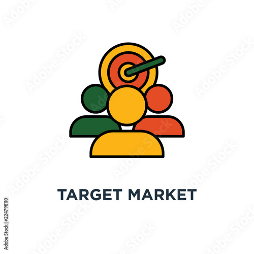 target market icon. audience concept symbol design, focus group, crowdsourcing and crowdfunding, public relations vector illustration