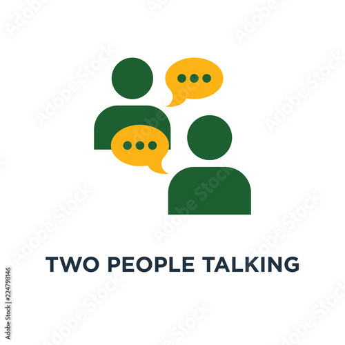 two people talking icon. discussing a project concept symbol design, communication and negotiation, team work, coworkers arguing vector illustration