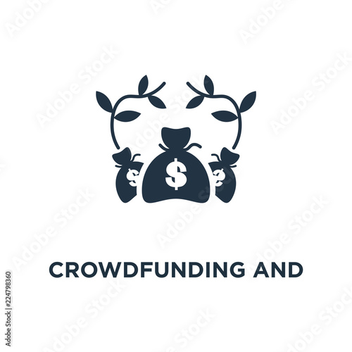 crowdfunding and donation icon. raising money concept symbol design, crowdsourcing vector illustration