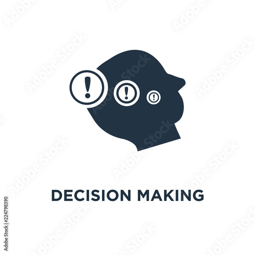 decision making icon. difficult choice, neurology concept symbol design, moral dilemma, philosophy thinker, behavior science, brainstorm vector illustration