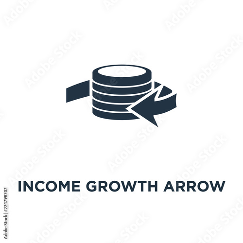 income growth arrow icon. dividends, pension savings account, interest rate, fund 