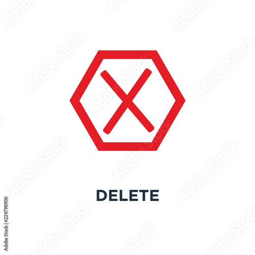 delete icon. no, close, cancel, wrong and reject concept symbol design, vector illustration
