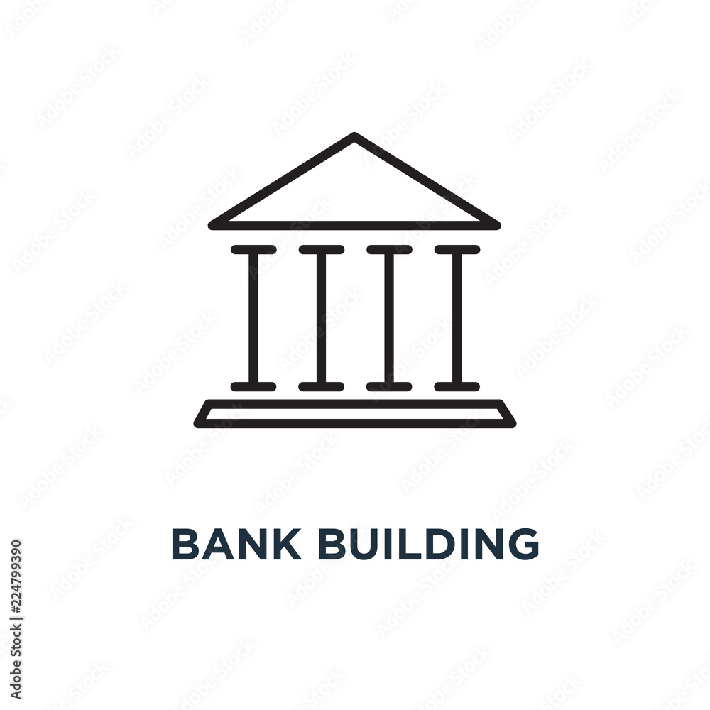 bank building icon. bank building concept symbol design, vector illustration