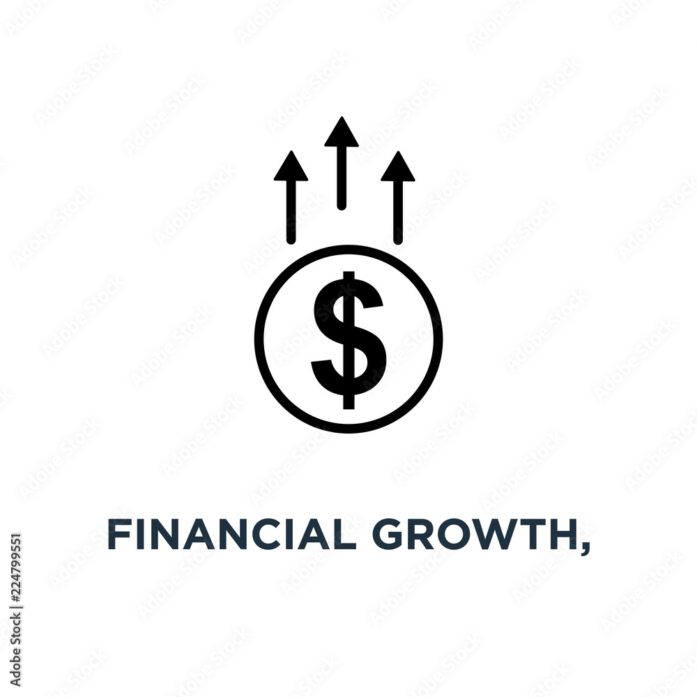 financial growth, linear sign icon. editable eps10 concept symbol design, vector illustration financial growth, linear sign icon. editable eps10 concept symbol design, vector illustration