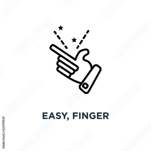 easy  finger snapping line sign icon. eps10 concept symbol design  vector illustration
