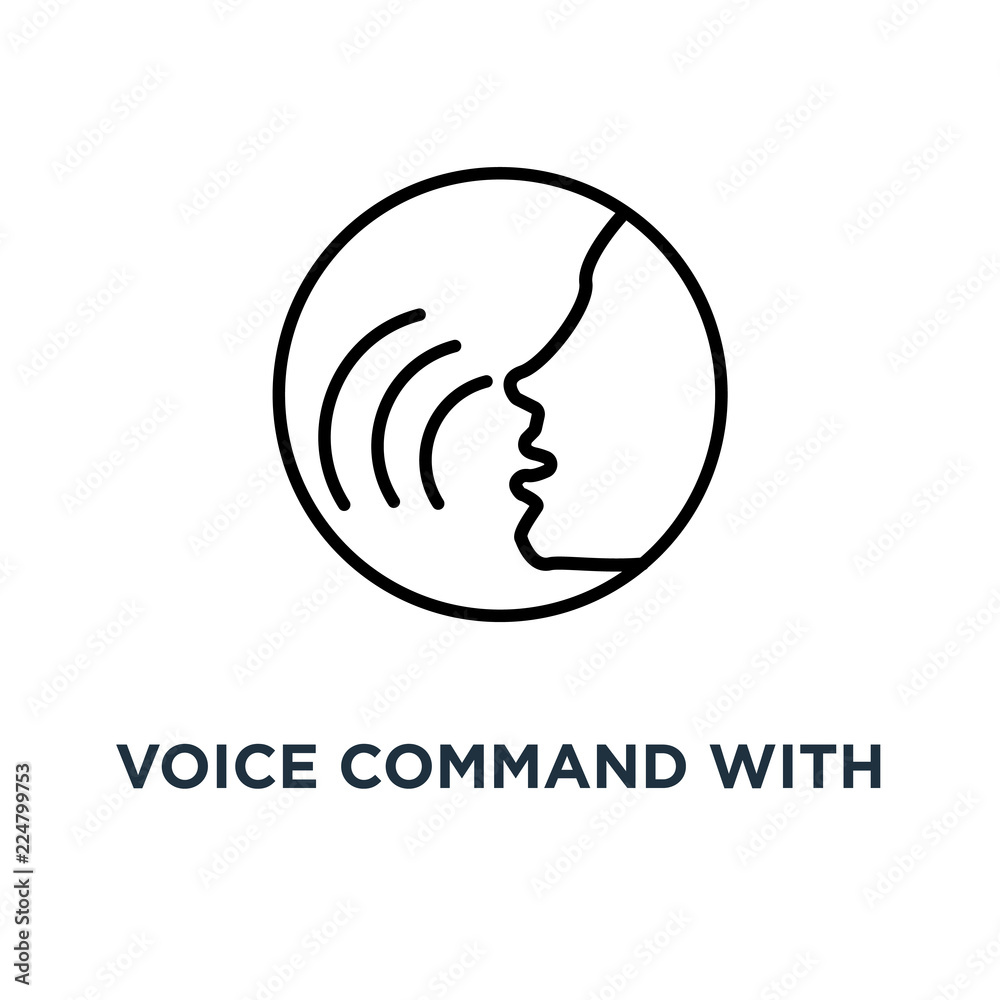 voice command with sound waves icon. voice command with sound waves concept symbol design, vector illustration