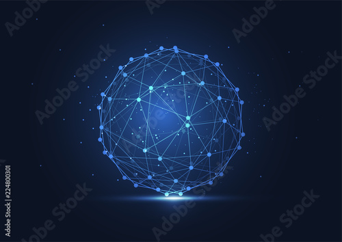 Global network connection. World map point and line composition concept of global business. Vector Illustration