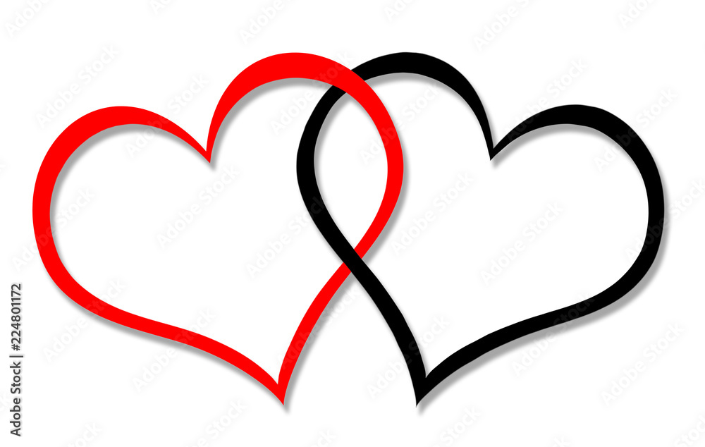 Red and black hearts Red and black hearts