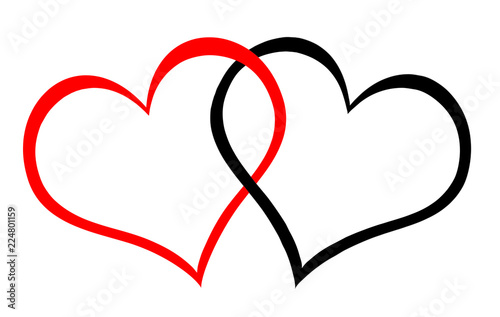 Red and black hearts