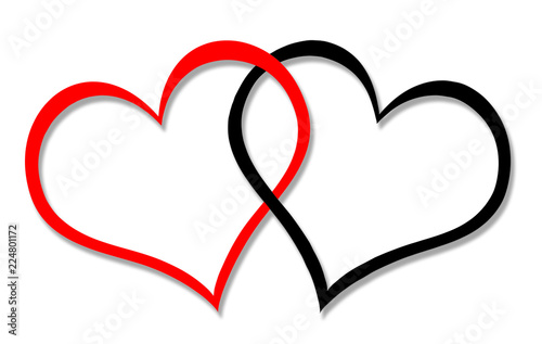 Red and black hearts