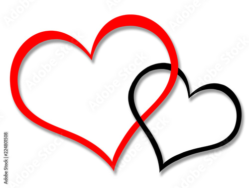 Red and black hearts