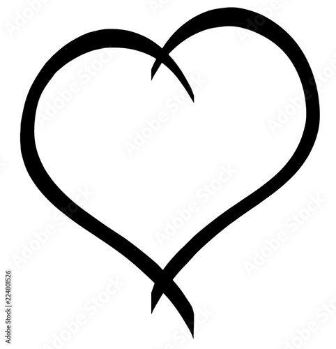 Black heart on white
