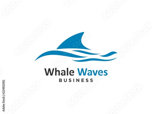 Abstract design of ocean logo with waves. sunset, sunrise, whale, Surfing and Water logo Design Template. Vector illustration