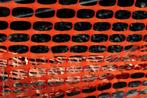 Vivid orange construction safety net