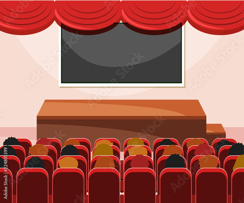 Interior of stage with audience
