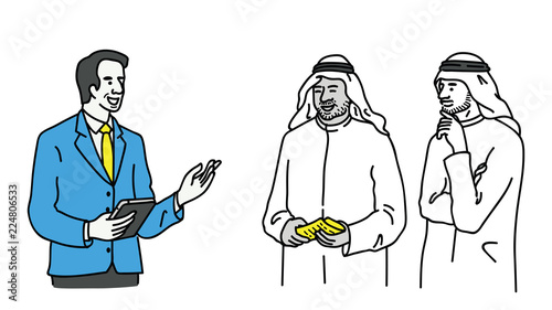 Talking with Arabian business people