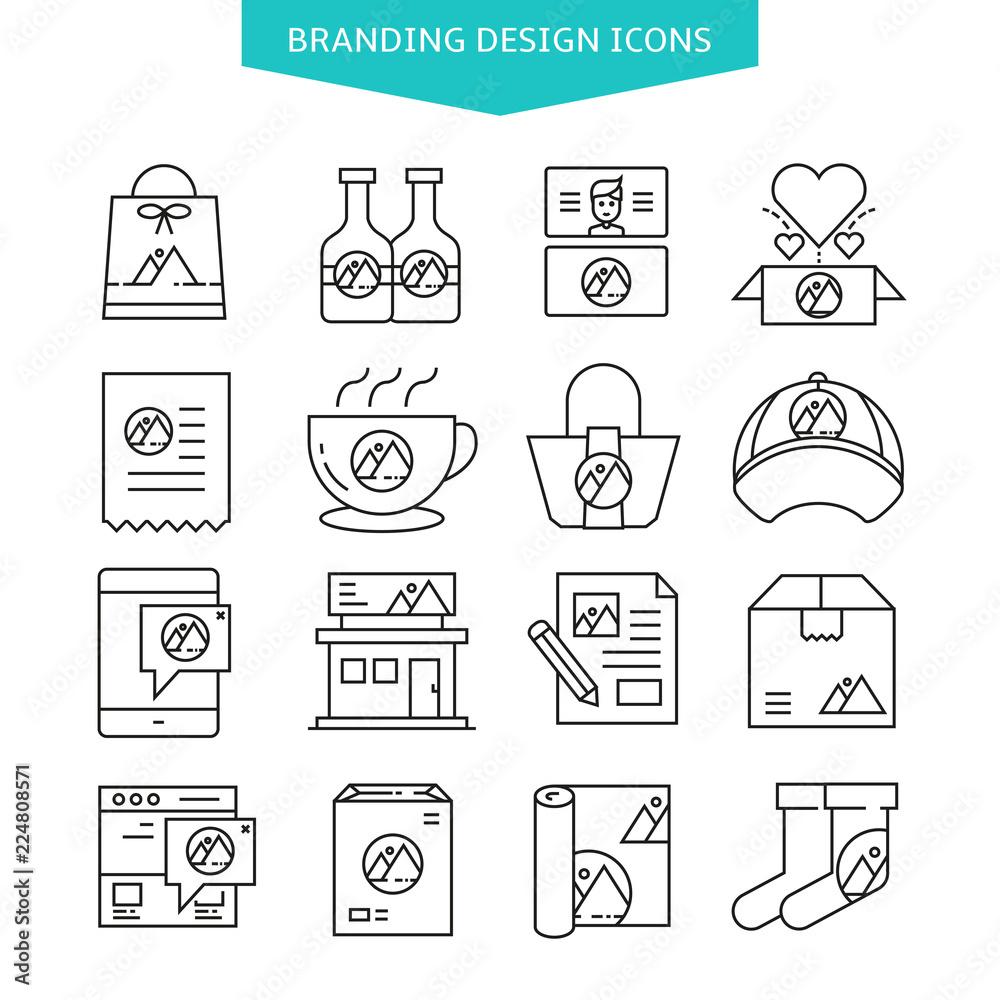 branding design icons set
