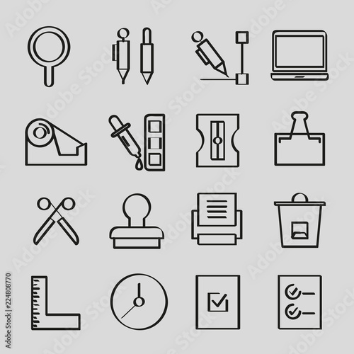 Wallpaper Mural office supply and stationery icons Torontodigital.ca