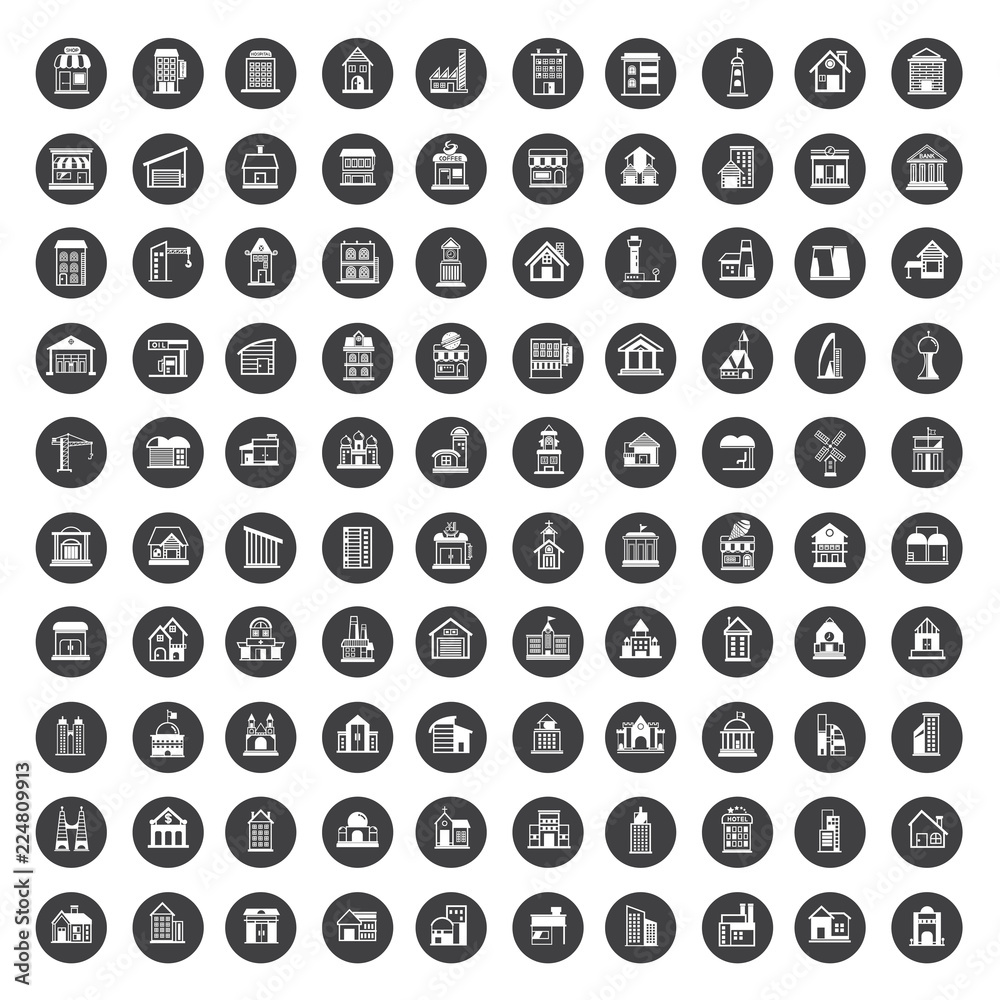 building icons set building icons set