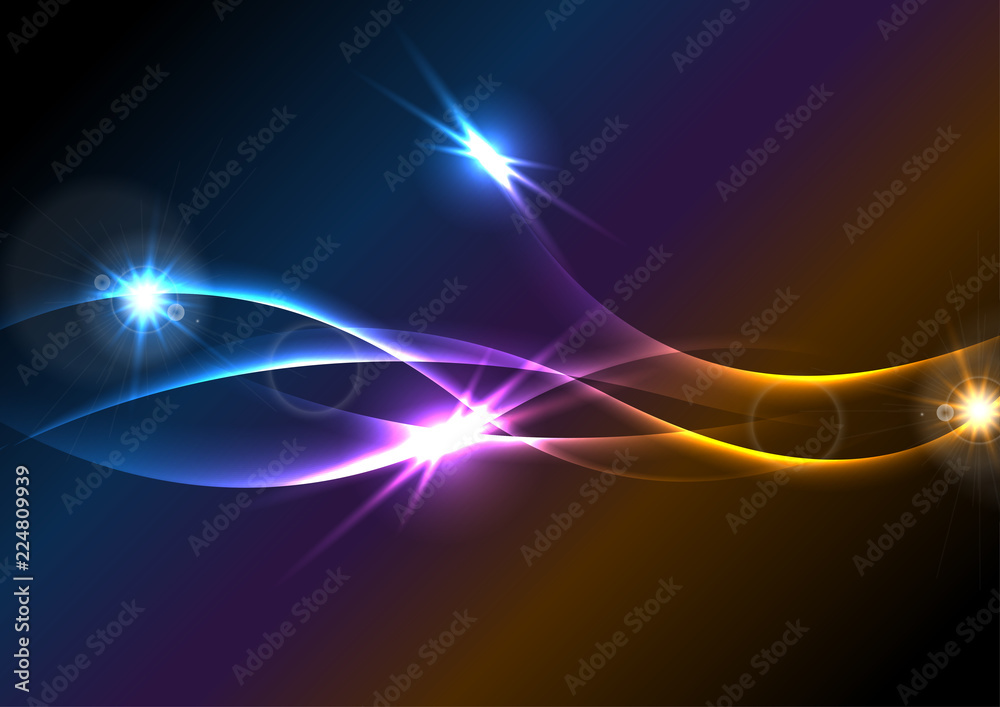 Vibrant glowing neon shiny waves background Vibrant glowing neon shiny waves background