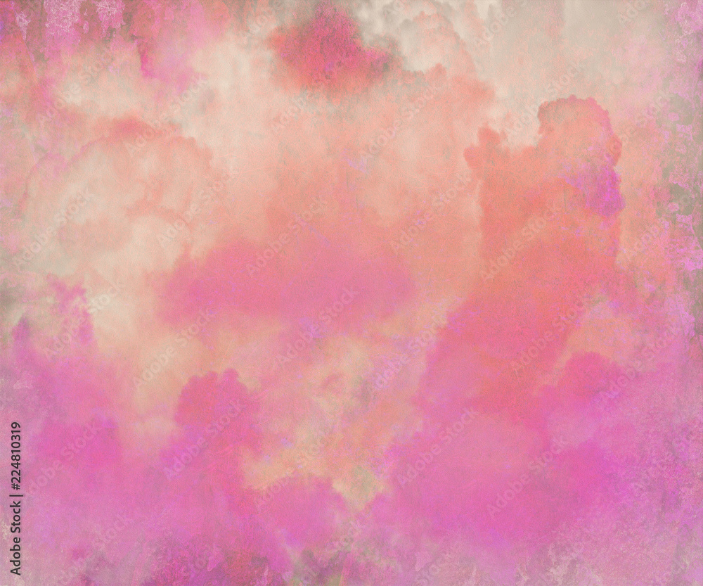 Pretty Pink Watercolor Abstract Digital Painting Background