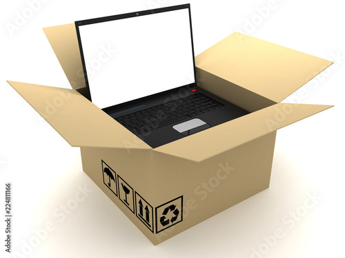 Open mailbox and laptop