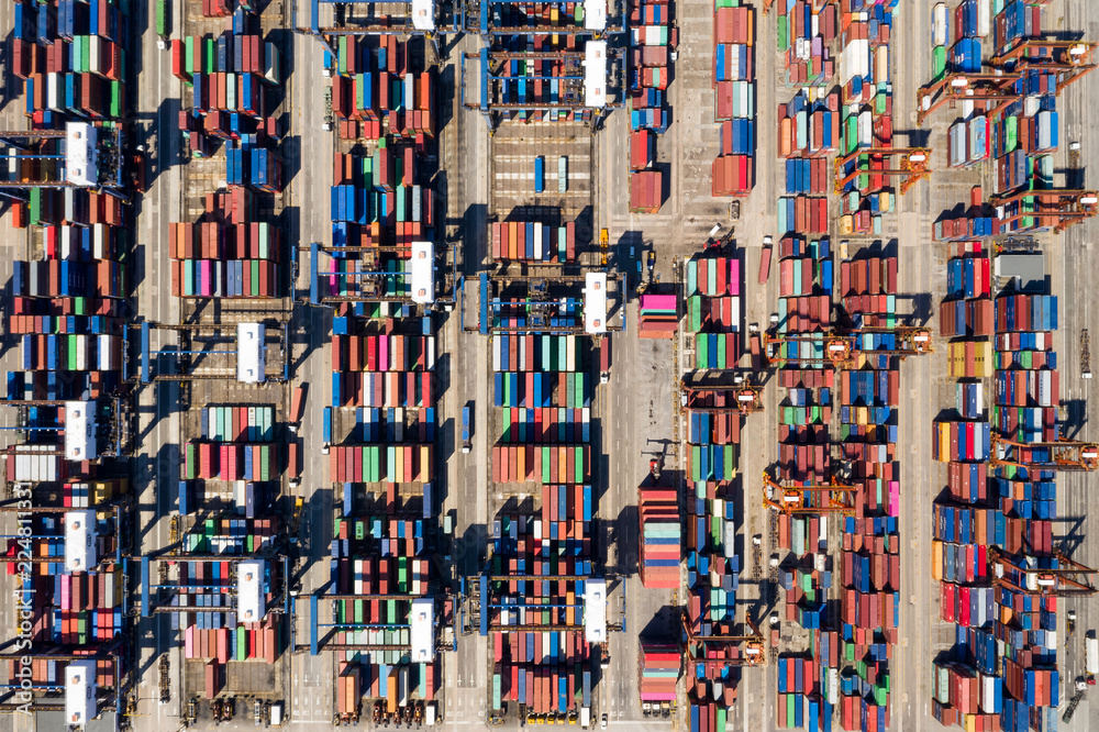 Fototapeta premium Top view of container