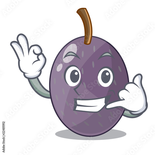 Call me velvet tamarind fruit isolated on mascot