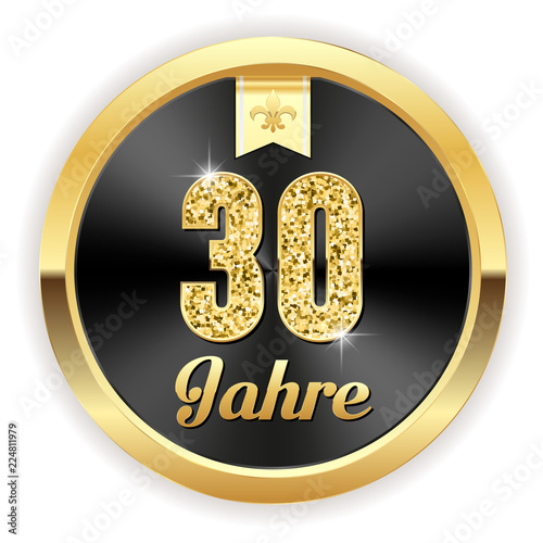 30 Jahre - Hochzeit, Gründung, Jubiläum Button in gold