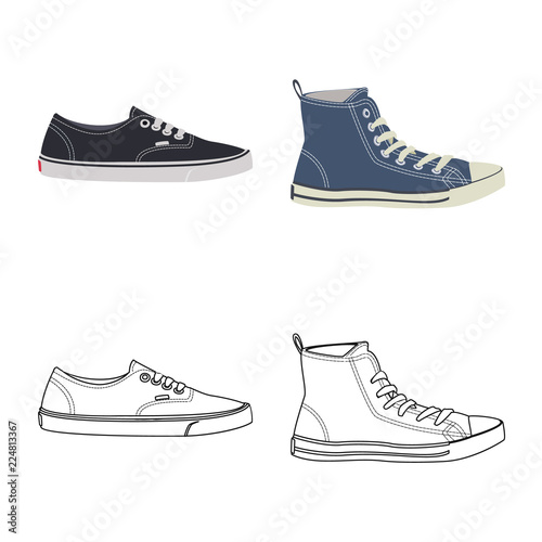 Vector design of man and foot symbol. Collection of man and wear vector icon for stock.