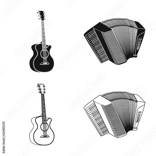 Vector illustration of music and tune logo. Set of music and tool vector icon for stock.