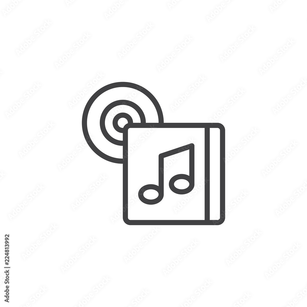 CD Cover outline icon. linear style sign for mobile concept and web design. Compact disc case simple line vector icon. Symbol, logo illustration. Pixel perfect vector graphics CD Cover outline icon. linear style sign for mobile concept and web design. Compact disc case simple line vector icon. Symbol, logo illustration. Pixel perfect vector graphics