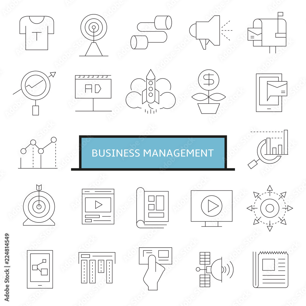 business management and marketing icons business management and marketing icons