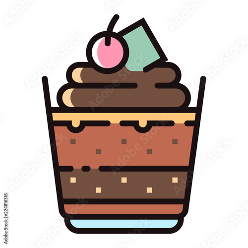 Chocolate mousse LineColor illustration