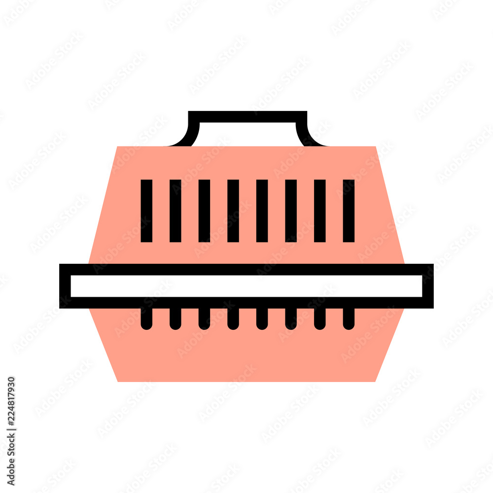 Pet box FlatOutline illustration Pet box FlatOutline illustration