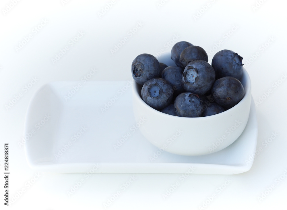 Fresh and sweet blueberry on white background, healthy fruit and diet.