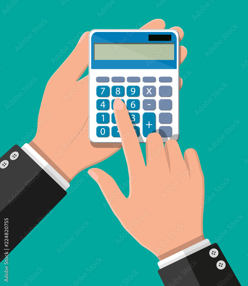 Hand with calculator. Hand with calculator.