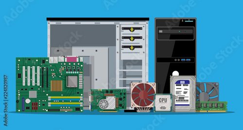 Assembling PC. Personal computer hardware.