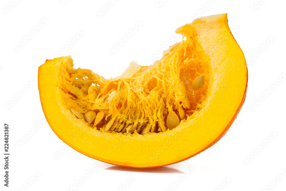 piece of pumpkin isolated on white piece of pumpkin isolated on white