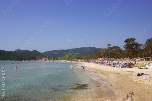 Ammoudia beach in the region of Preveza in Greece at summer. It is located in the village of Ammoudia near the Nekromanteio of Mesopotamos village and Parga.