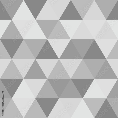 Abstract polygon grey graphic triangle seamless pattern.