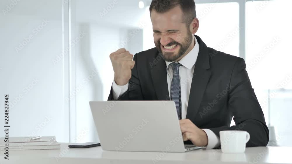 Businessman Celebrating Success of Project Businessman Celebrating Success of Project