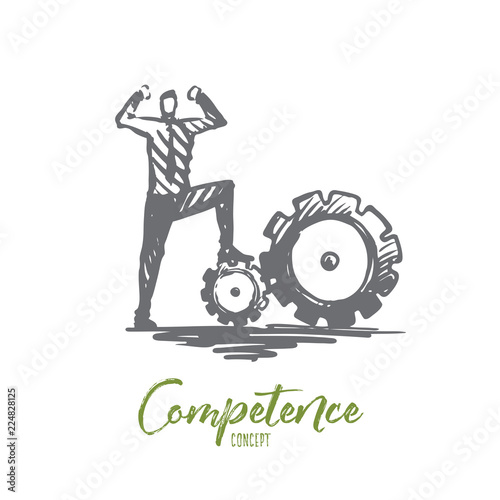 Competence  businessman  work  successful concept. Hand drawn isolated vector.