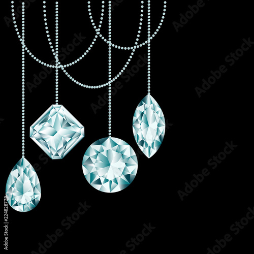 Diamond christmas decorations, ball toy on string
