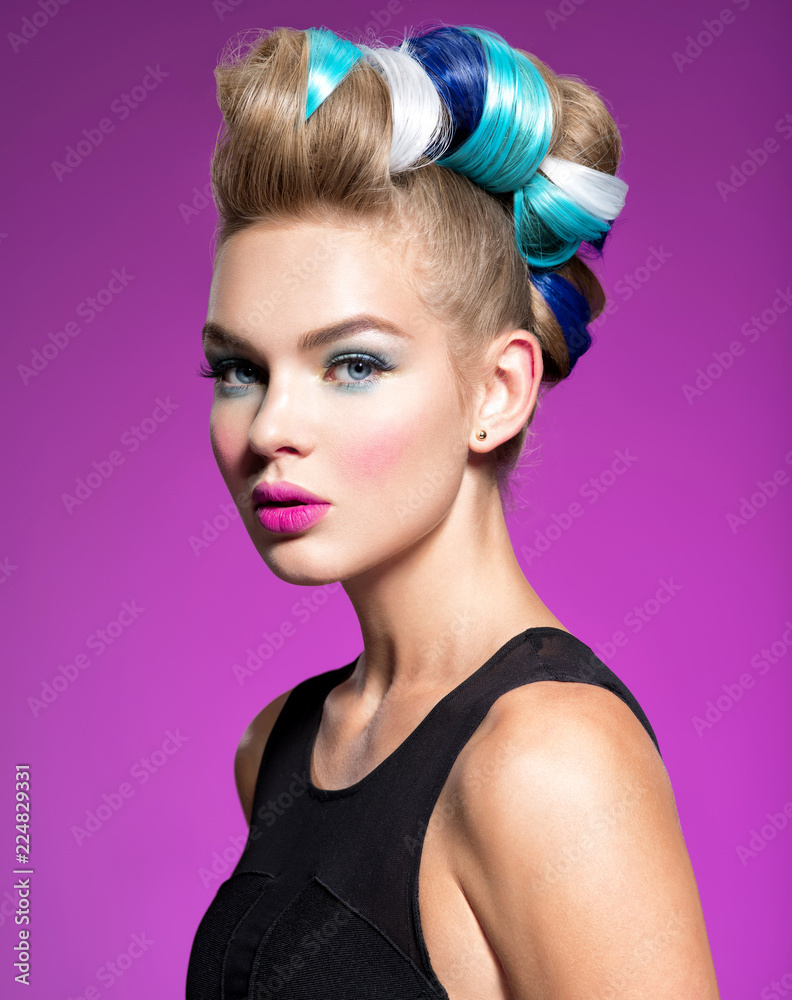 Beauty Fashion Model Girl with creative hair Beauty Fashion Model Girl with creative hair