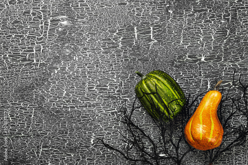Картината върху платно Happy halloween pumpkin on the table in the home.